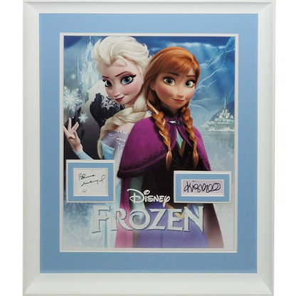 Frozen 16x20 Movie Poster Deluxe Framed with Idina Menzel And Kristen Bell Autographs - JSA