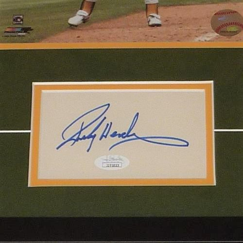 Rickey Henderson Autographed Oakland A's (Stolen Base Record) Signature Series Frame - JSA