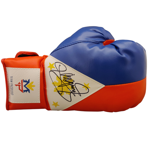 Manny Pacquiao Autographed Team Pacquiao (Phillipines Flag) Boxing Glove - PSADNA