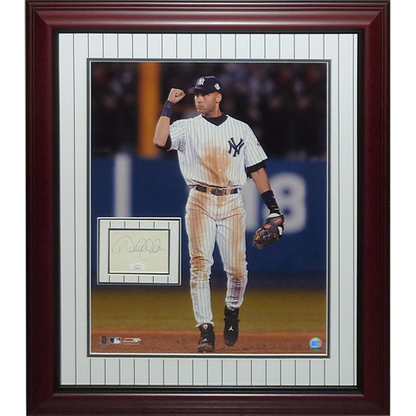 Derek Jeter Autograph Deluxe Framed Floating Mat New York Yankees 16x20 Photo - JSA