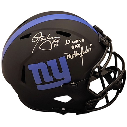Lawrence Taylor Autographed New York Giants (ECLIPSE Alternate) Deluxe Full-Size Replica Helmet w/ LT was a Bad M* F* Inscription - Beckett Witness