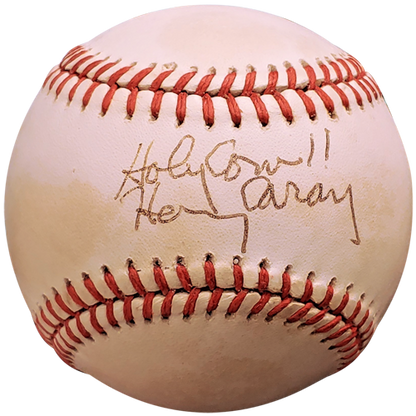 Harry Caray Autographed ONL Baseball - Cubs Announcer - JSA Full Letter