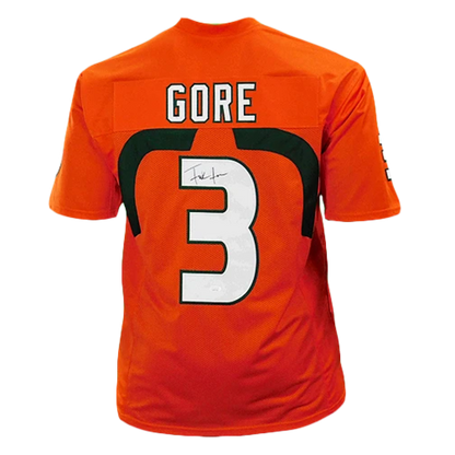 Frank Gore Autographed Miami Hurricanes (Orange #3) Custom Jersey - JSA