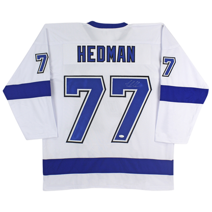 Victor Hedman Autographed Tampa Bay White 77 Custom Jersey JSA