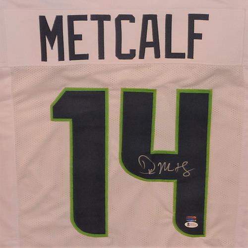 D.K. Metcalf Autographed Seattle (White #14) Custom Jersey - Beckett