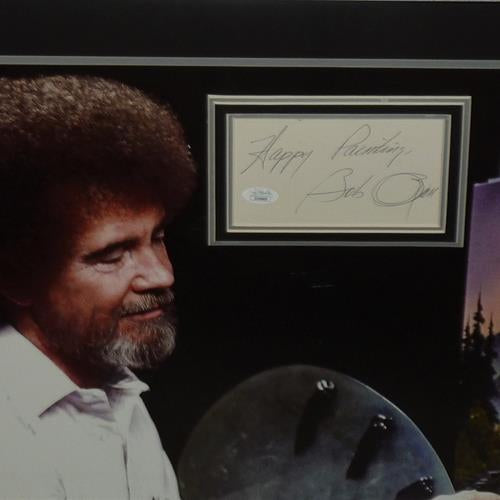 Bob Ross (Artist) Full-Size Artwork Poster Deluxe Framed with Autograph - Incredibly Rare - JSA