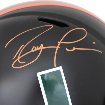 Ray Lewis Autographed Miami Hurricanes (Black Nights Alternate) Deluxe Full-Size Replica Helmet - Beckett