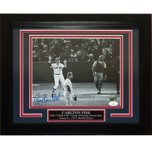 Carlton Fisk Autographed Boston Red Sox (1975 WS Home Run) Framed 8x10 Photo - JSA