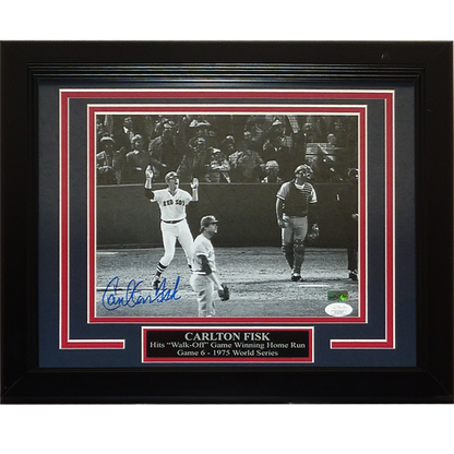 Carlton Fisk Autographed Boston Red Sox (1975 WS Home Run) Framed 8x10 Photo - JSA