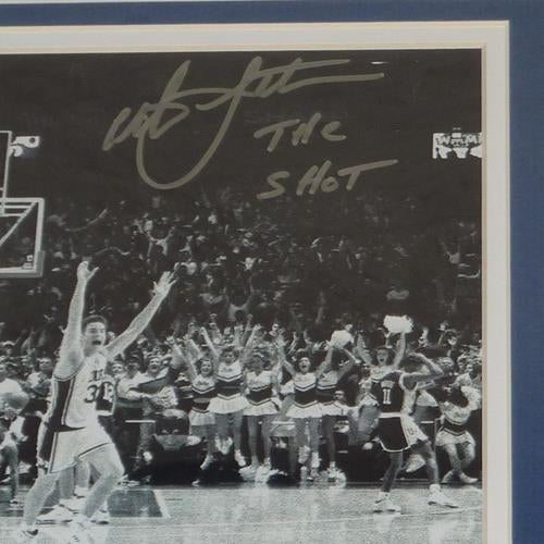 Christian Laettner Autographed Duke Blue Devils (The Shot Celebration BW) Framed 8x10 Photo - JSA