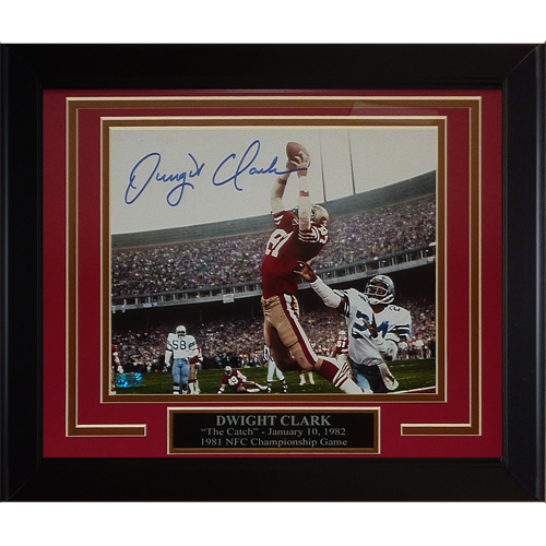 Dwight Clark Autographed San Francisco 49ers (The Catch) Framed 8x10 Photo