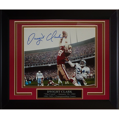 Dwight Clark Autographed San Francisco 49ers (The Catch) Framed 8x10 Photo
