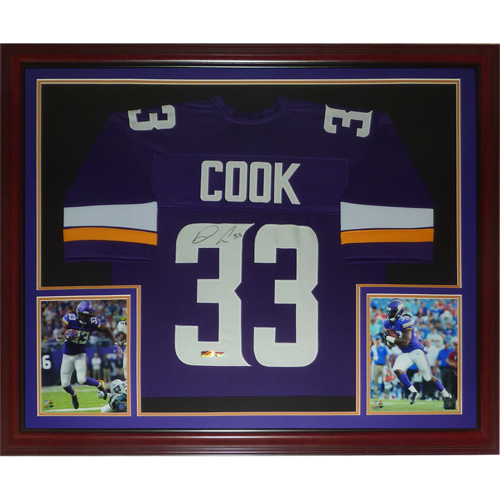 Dalvin Cook Autographed Minnesota Vikings (Purple #33) Deluxe Framed Jersey - JSA
