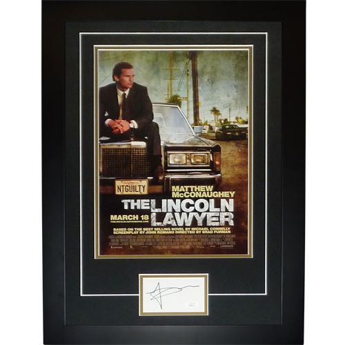 Lincoln Lawyer 11x17 Movie Poster Deluxe Framed with Matthew McConaughey Autograph - JSA