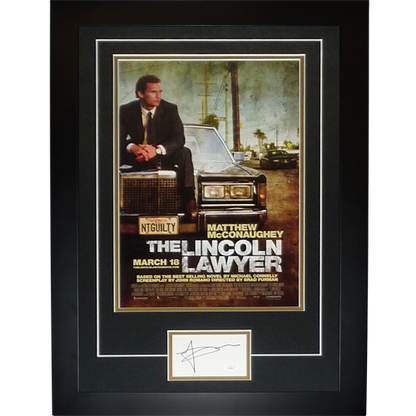 Lincoln Lawyer 11x17 Movie Poster Deluxe Framed with Matthew McConaughey Autograph - JSA