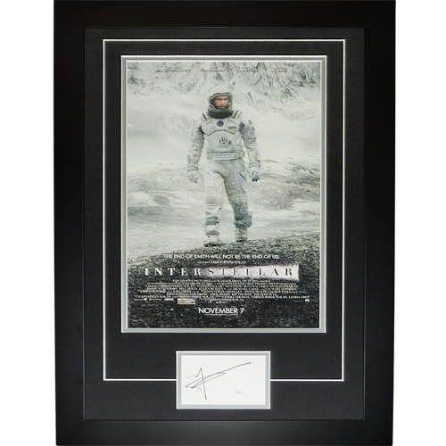 Interstellar 11x17 Movie Poster Deluxe Framed with Matthew McConaughey Autograph - JSA