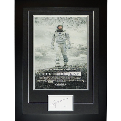 Interstellar 11x17 Movie Poster Deluxe Framed with Matthew McConaughey Autograph - JSA