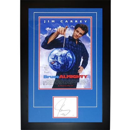 Bruce Almighty 11x17 Movie Poster Deluxe Framed with Jim Carrey Autograph - JSA