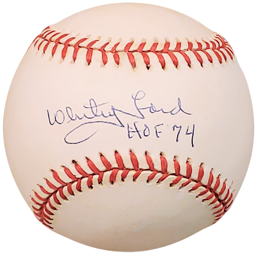 Whitey Ford Autographed OAL Baseball w/ HOF 1974 - JSA