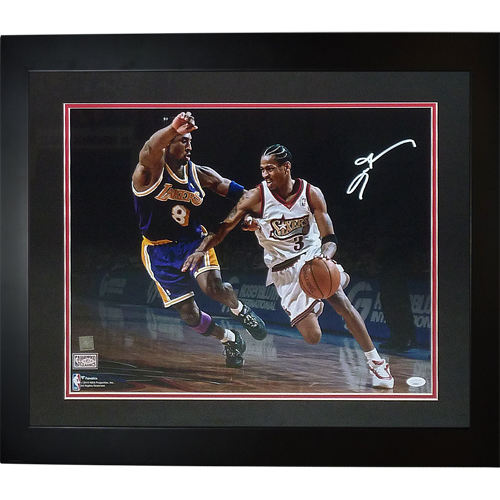 Allen Iverson Autographed Philadelphia 76ers (vs Kobe Bryant) Deluxe Framed 16x20 Photo  - Beckett