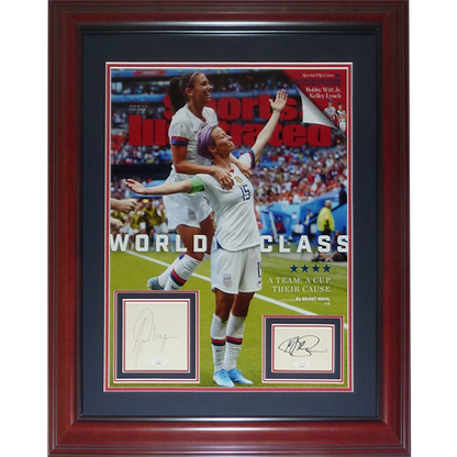 Alex Morgan And Megan Rapinoe Autographed US Womens Soccer World Cup Deluxe Framed Sports Illustrated 16x20 Cover with Autographs - JSA