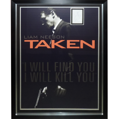 Taken Full-Size Movie Poster Deluxe Framed with Liam Neeson Autograph - JSA