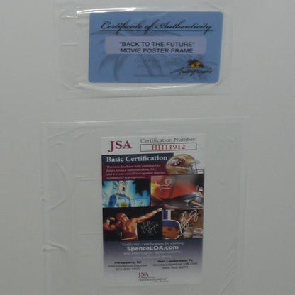 Back To The Future Full-Size Movie Poster Deluxe Framed with Michael J Fox Autograph - JSA