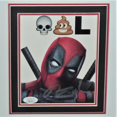 Deadpool Full-Size Movie Poster Deluxe Framed with Ryan Reynolds Autograph - JSA