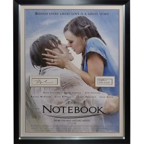 The Notebook Full-Size Movie Poster Deluxe Framed with Ryan Gosling And Rachel McAdams Autographs - JSA