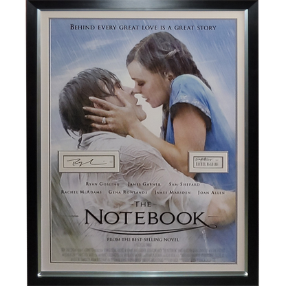 The Notebook Full-Size Movie Poster Deluxe Framed with Ryan Gosling And Rachel McAdams Autographs - JSA