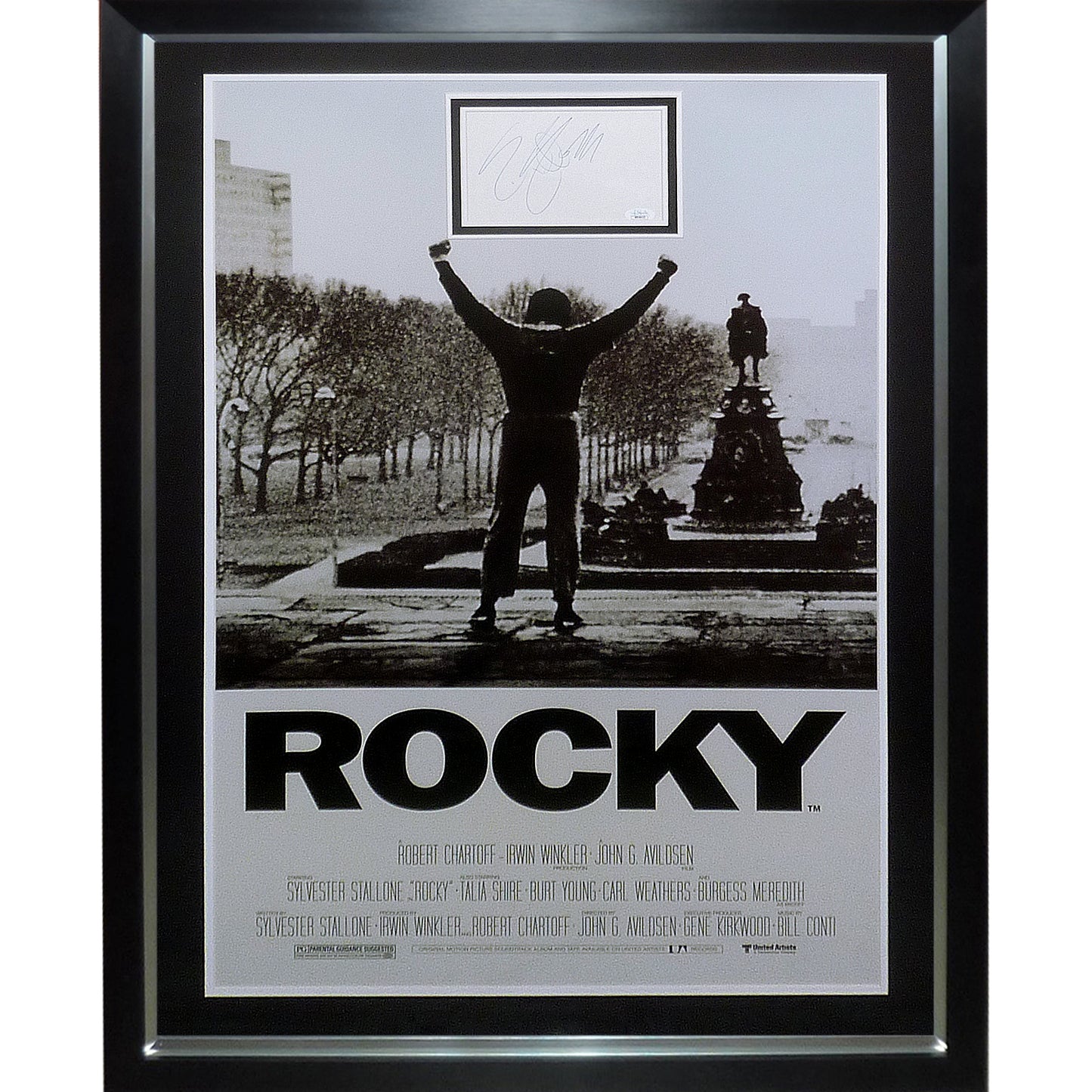 Rocky Full-Size Movie Poster Deluxe Framed with Sylvester Stallone Autograph - JSA Letter