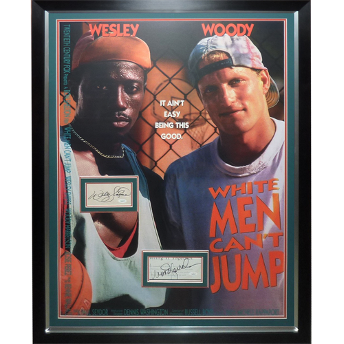 White Men Can't Jump Full-Size Movie Poster Deluxe Framed with Wesley Snipes And Woody Harrelson Autographs - JSA