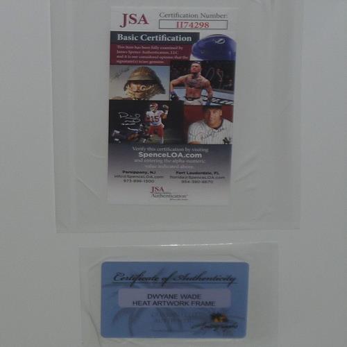 Dwyane Wade Autographed Miami Heat 11x14 Splash Art Deluxe Framed Piece - JSA