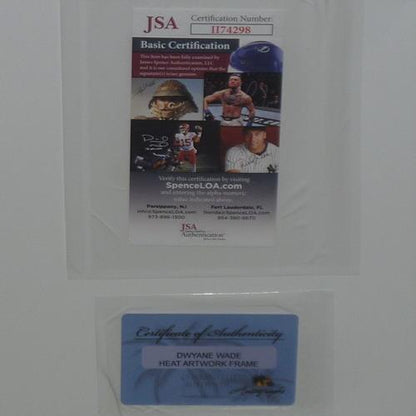 Dwyane Wade Autographed Miami Heat 11x14 Splash Art Deluxe Framed Piece - JSA