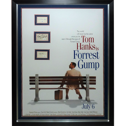 Forrest Gump Full-Size Movie Poster Deluxe Framed with 3 Cast Autographs - JSA