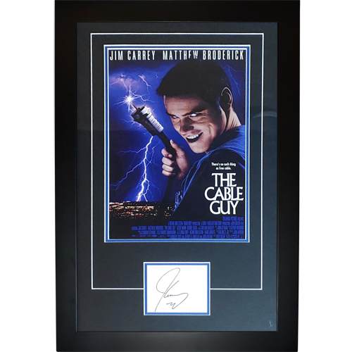 Cable Guy 11x17 Movie Poster Deluxe Framed with Jim Carrey Autograph - JSA