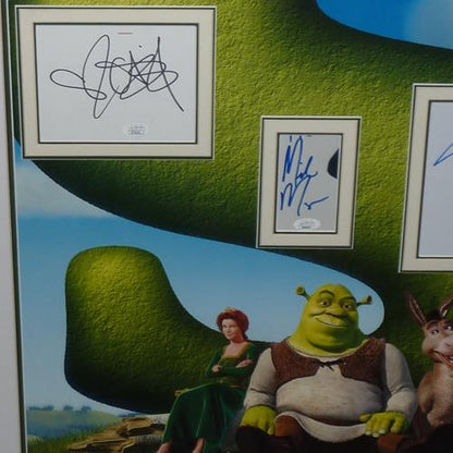 Shrek Full-Size Movie Poster Deluxe Framed with Mike Myers, Eddie Murphy, Cameron Diaz And John Lithgow Autographs - JSA