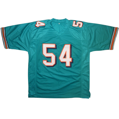 Zach Thomas Autographed Miami (Teal #54) Custom Jersey - JSA