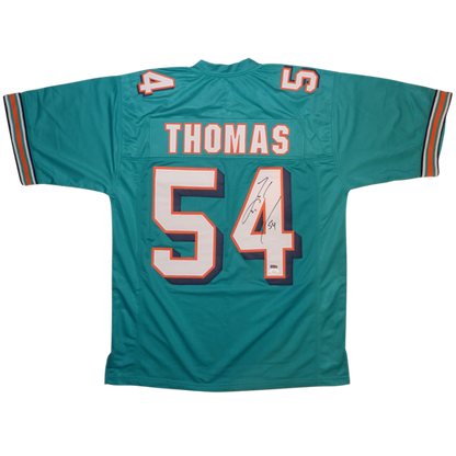 Zach Thomas Autographed Miami (Teal #54) Custom Jersey - JSA