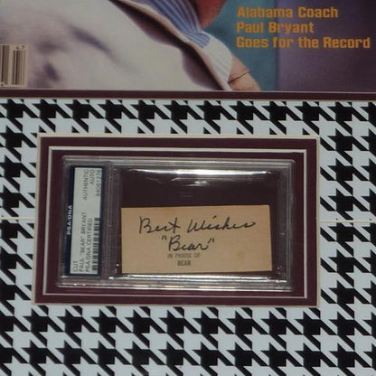 Paul Bear Bryant Autographed Alabama Crimson Tide Deluxe Framed 11x14 Sports Illustrated with PSADNA Slabbed Autograph