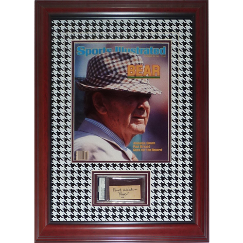 Paul Bear Bryant Autographed Alabama Crimson Tide Deluxe Framed 11x14