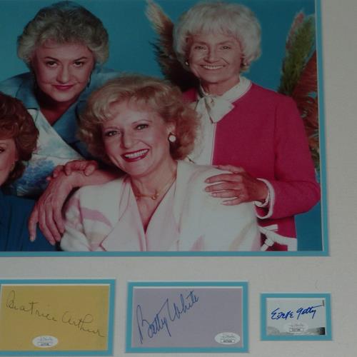 Golden Girls Photo Deluxe Framed 13x19 Photo with all 4 Cast Autographs - JSA