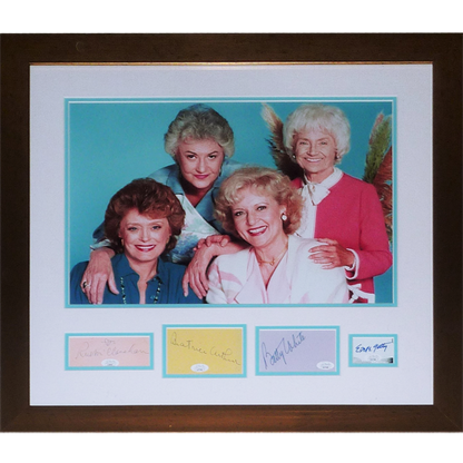 Golden Girls Photo Deluxe Framed 13x19 Photo with all 4 Cast Autographs - JSA