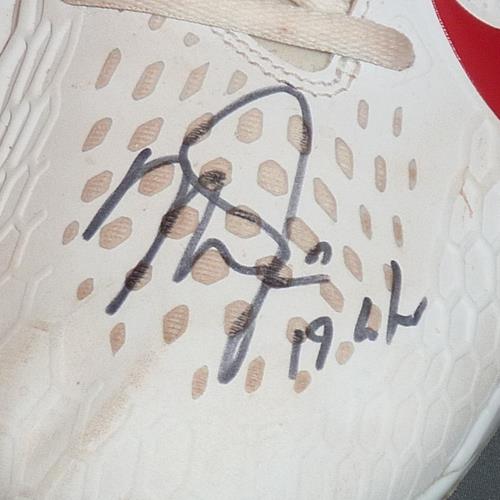 Mike Trout Autographed 2019 MVP Season Game Used Cleats - Both Signed - 19 GU - Anderson Authentics LOA, JSA LOA