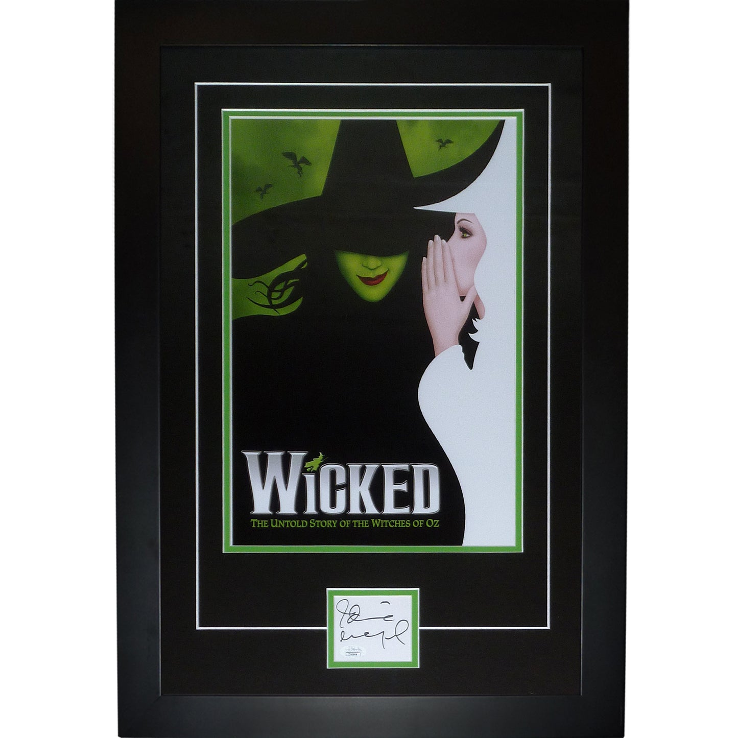 Wicked 11x17 Movie Poster Deluxe Framed with Idina Menzel Autograph - JSA