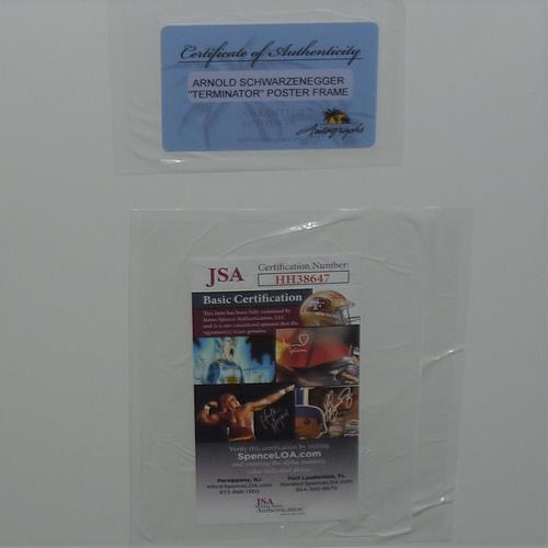 Terminator Full-Size Movie Poster Deluxe Framed with Arnold Schwarzenegger Autograph - JSA