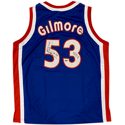 Artis Gilmore Autographed Kentucky Colonels ABA (Blue #53) Custom Jersey w/ HOF 11 - JSA