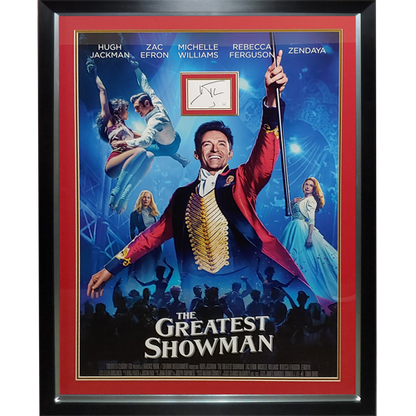 The Greatest Showman Full-Size Movie Poster Deluxe Framed with Hugh Jackman Autograph - JSA