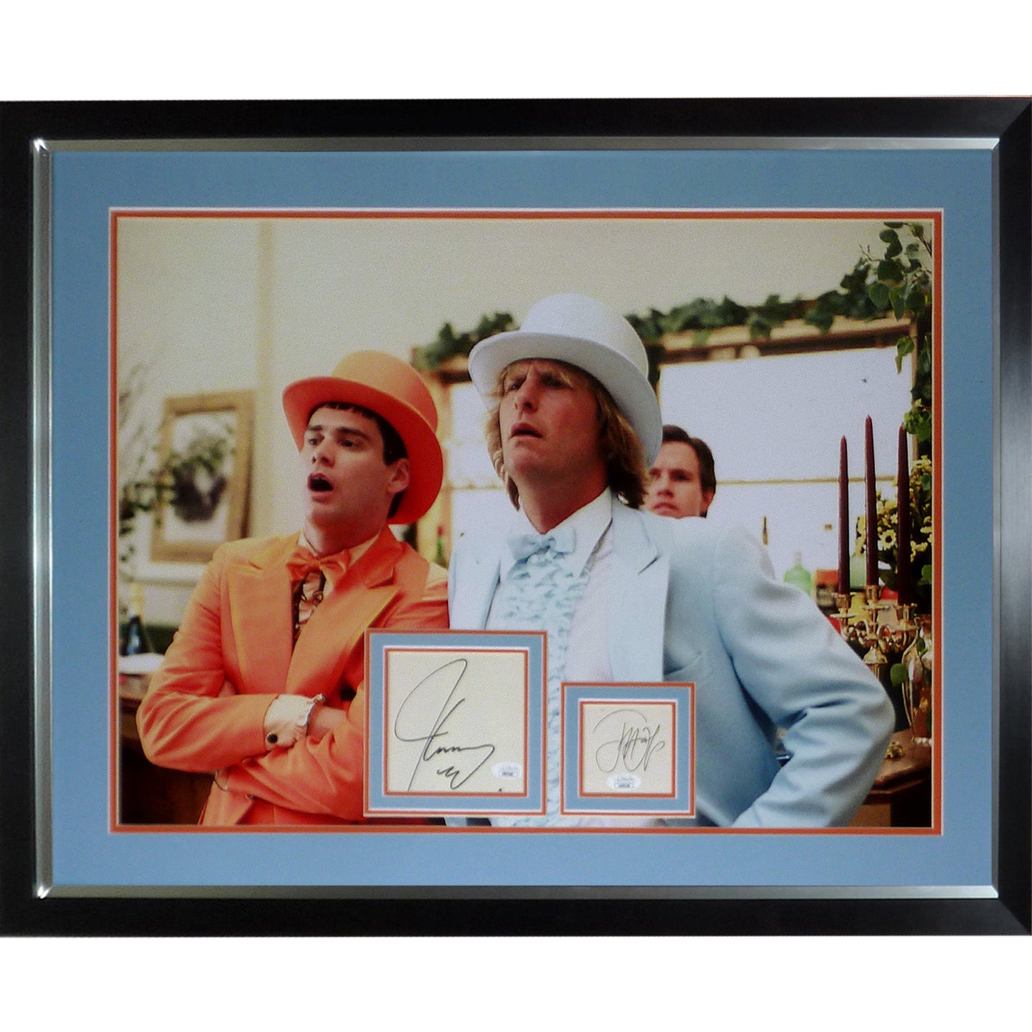 Dumb and Dumber Wedding Suits Full-Size Movie Poster Deluxe Framed with Jim Carrey And Jeff Daniels Autographs - JSA