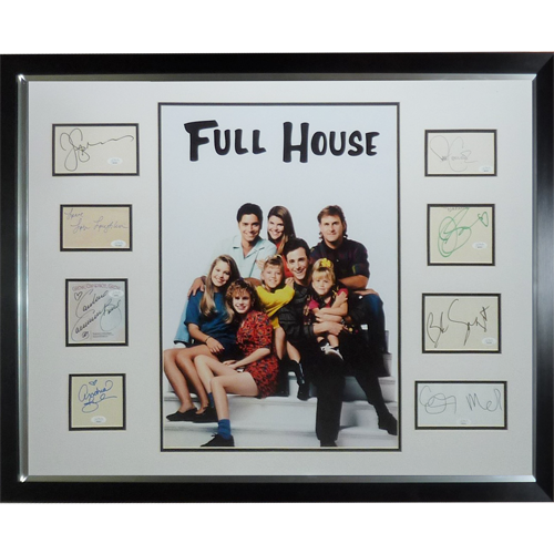 Full House Full-Size TV Poster Deluxe Framed with All 9 Cast Autographs - JSA